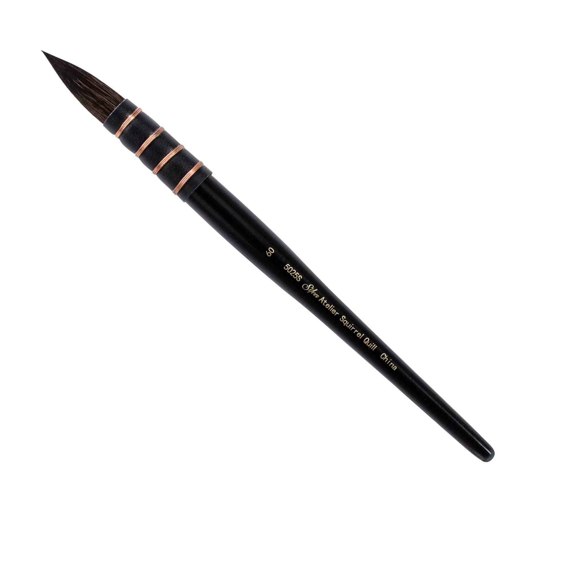 Silver Brush Limited Silver Atelier™ Series 5025S Size 60 Short Handle Squirrel Blend Quill Round Brush
